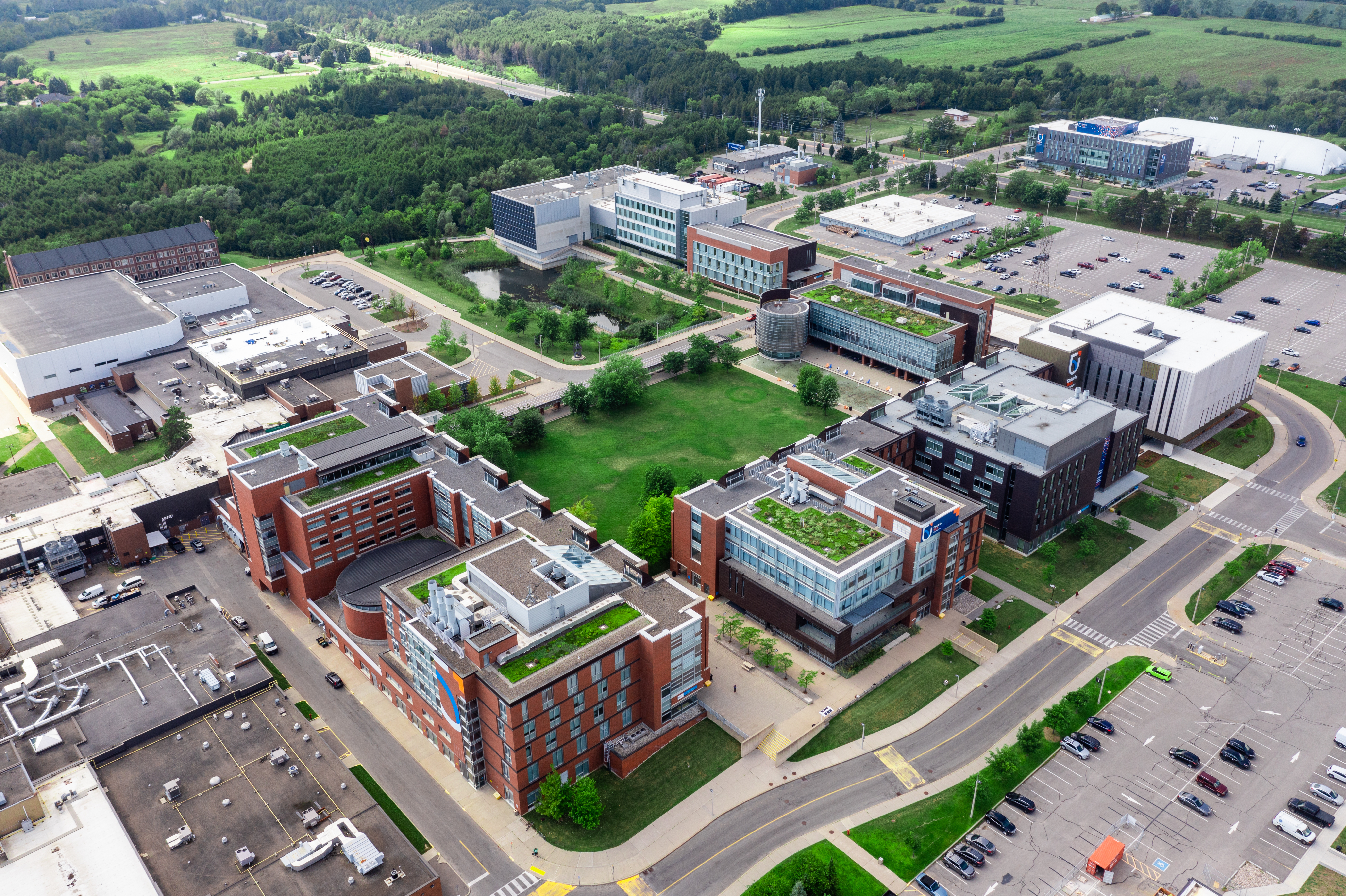 Aerial view of North Oshawa main campus