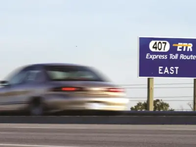 Vehicle driving on highway 407
