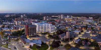 Downtown Aerial at Dusk